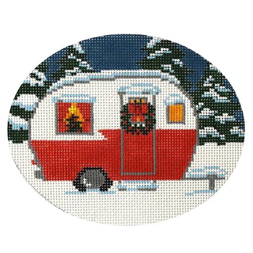 Camper in the Snow Painted Canvas CBK Needlepoint Collections 