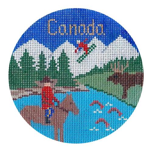 Canada Ornament Painted Canvas Silver Needle 