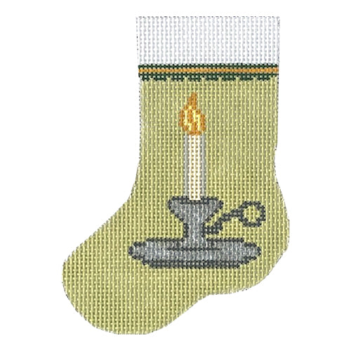 Candle Mini Stocking Painted Canvas J. Child Designs  - 1