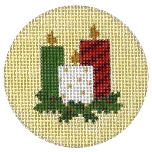 Candles Ornament Painted Canvas Susan Roberts Needlepoint Designs Inc. 