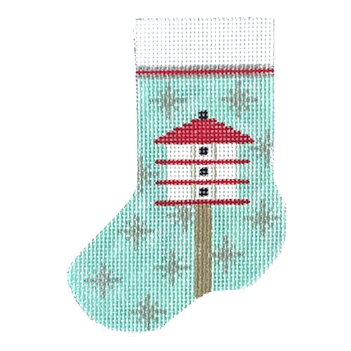 Candy Cane Birdhouse Mini Stocking Painted Canvas J. Child Designs  - 1