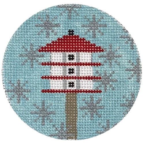 Candy Cane Birdhouse Ornament Painted Canvas J. Child Designs  - 1