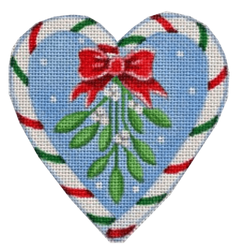 Candy Cane Heart, Mistletoe Painted Canvas Pepperberry Designs 