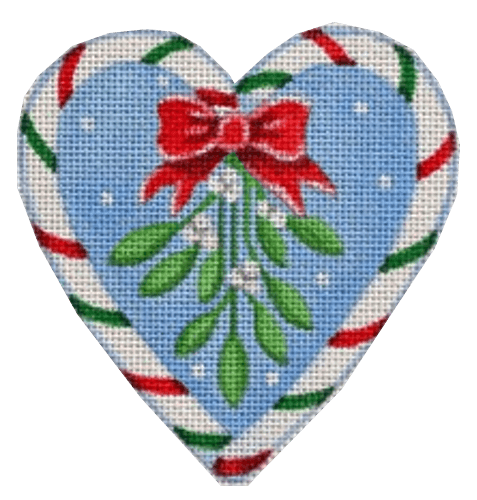 Candy Cane Heart, Mistletoe Painted Canvas Pepperberry Designs  - 1