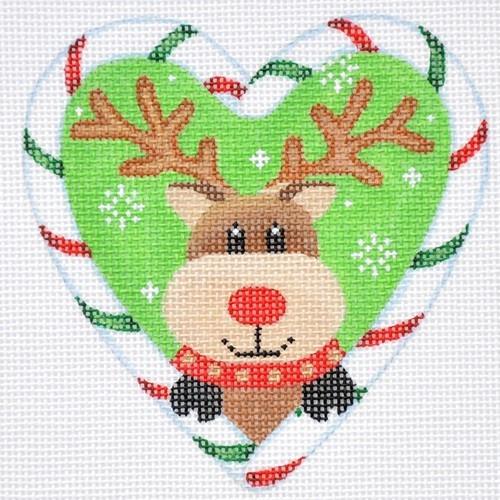 Candy Cane Heart, Reindeer Painted Canvas Pepperberry Designs  - 1