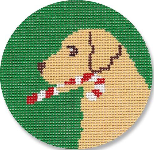 Candy Cane Lab Painted Canvas CBK Needlepoint Collections  - 1