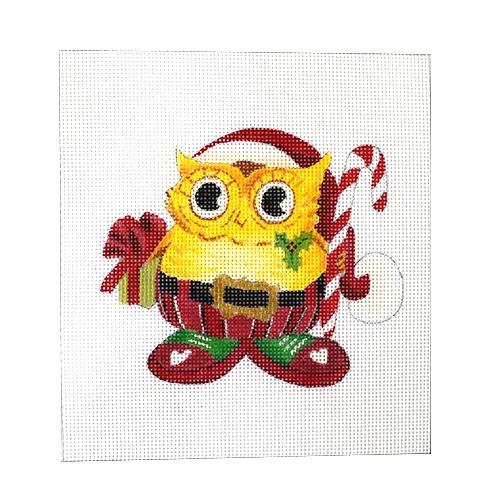 Candy Cane Owl Painted Canvas Love You More  - 1