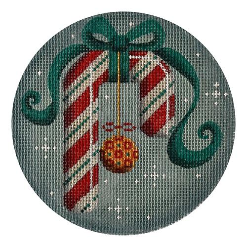 Candy Cane Painted Canvas Rebecca Wood Designs  - 1