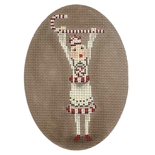 Candy Cane Polar Girl Painted Canvas CBK Needlepoint Collections 