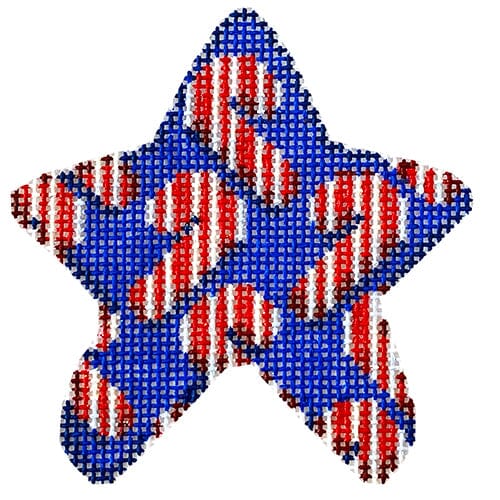 Candy Cane Scatter Mini Star Painted Canvas Associated Talents  - 1