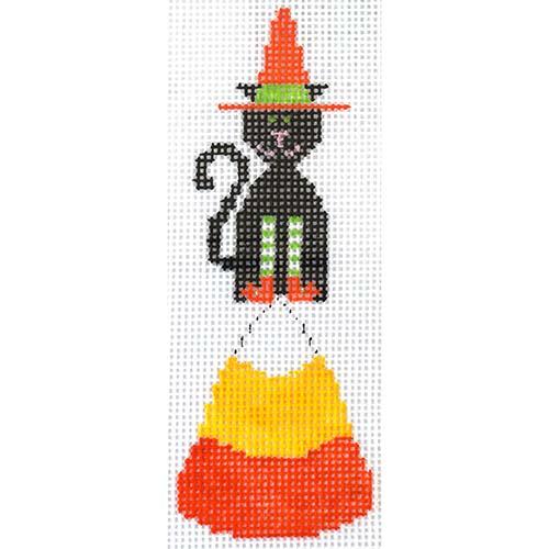 Candy Corn Cat Painted Canvas The Princess & Me 
