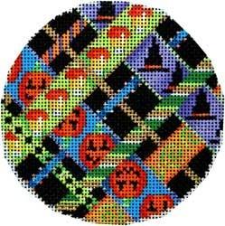 Candy Corn Large Round Painted Canvas Associated Talents  - 1