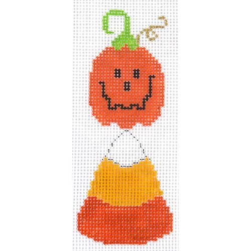 Candy Corn Pumpkin Painted Canvas The Princess & Me  - 1