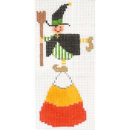 Candy Corn Witch Painted Canvas The Princess & Me  - 1