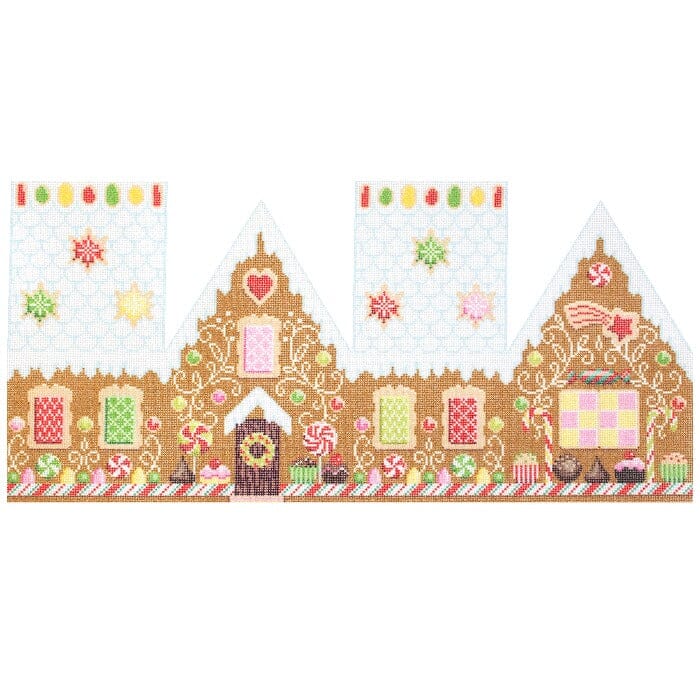 Candy Cottage Gingerbread House Printed Canvas Needlepoint To Go 

