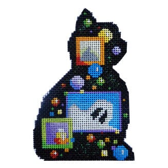 Candy Kiss Ghost Dots Kitty Cat Painted Canvas Associated Talents 
