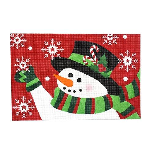 CandyCane Snowman on 13 Painted Canvas Pepperberry Designs 