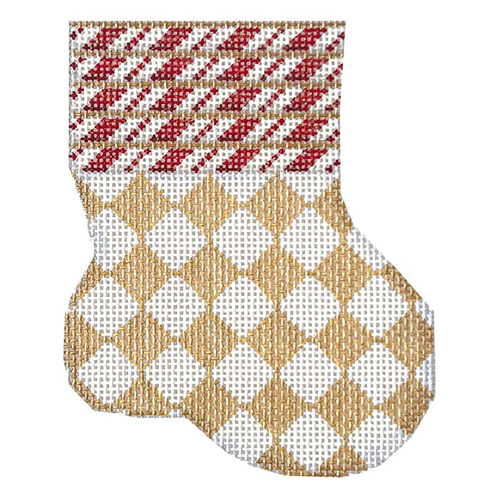 Cane Harlequin Mini Sock Painted Canvas Associated Talents 