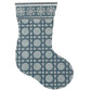 Cane Mini Stocking - Icy Blue with Snowflake Tag Painted Canvas Rachel Barri Designs 