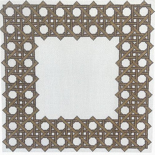 Cane Woven Frame Painted Canvas Alice & Blue 
