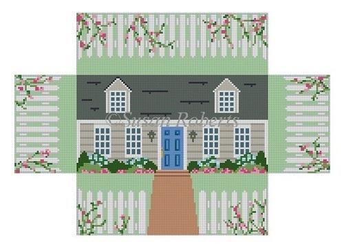 Cape Cod House Brick Cover Painted Canvas Susan Roberts Needlepoint Designs, Inc. 