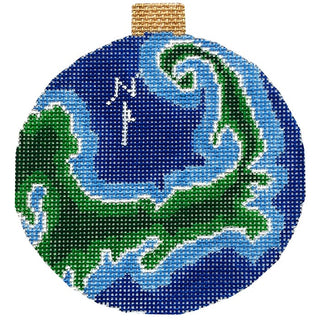 Cape Cod Map Ornament Painted Canvas Ann Kaye Studio 
