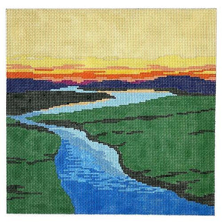 Cape Cod Marsh Painted Canvas Anne Fisher Needlepoint LLC 
