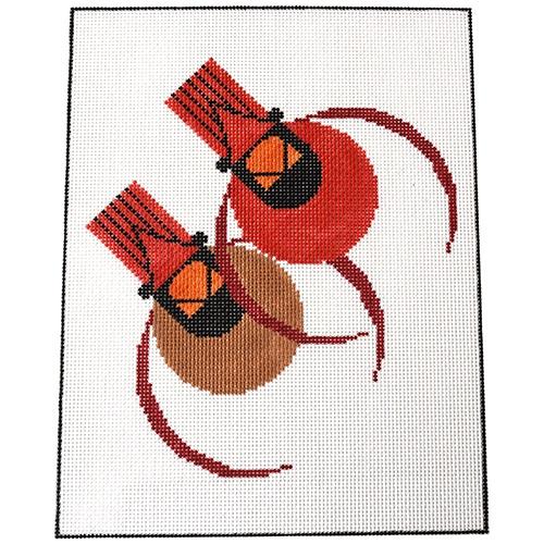 Cardinal Couple Painted Canvas Charley Harper  - 1