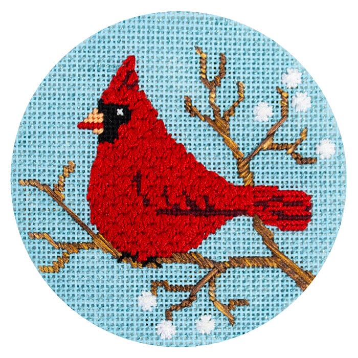 Cardinal on Blue Sky Kit Kits Vallerie Needlepoint Gallery 