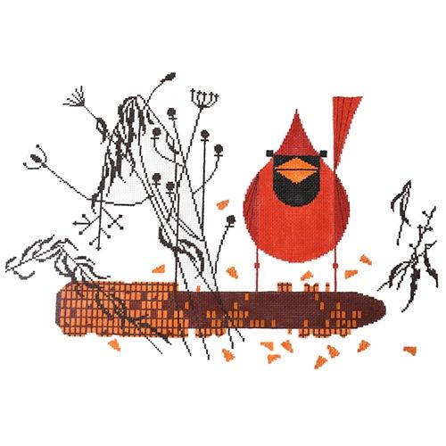Cardinal on the Corn Painted Canvas Charley Harper  - 1