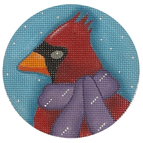 Cardinal Ornament Painted Canvas Danji Designs  - 1