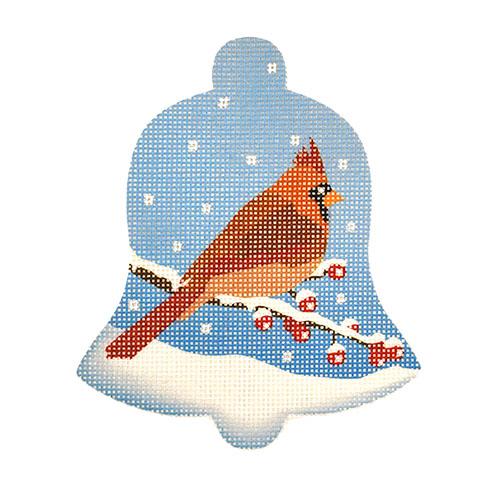 Cardinal Snow Bell   Female Painted Canvas Pepperberry Designs  - 1