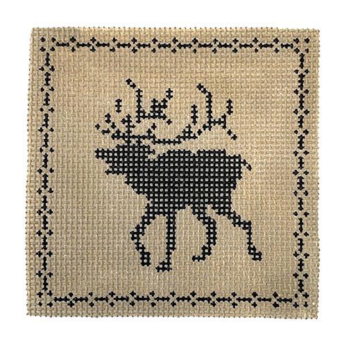 Caribou Painted Canvas The Plum Stitchery 