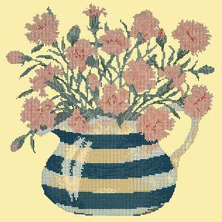 Carnation Jug Needlepoint Kit Kits Elizabeth Bradley Design Butter Yellow 
