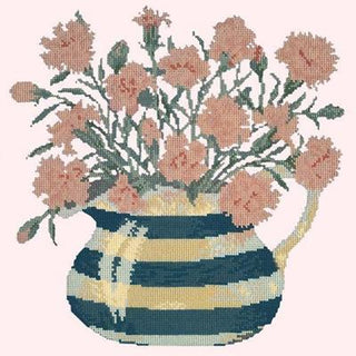 Carnation Jug Needlepoint Kit Kits Elizabeth Bradley Design Cream 
