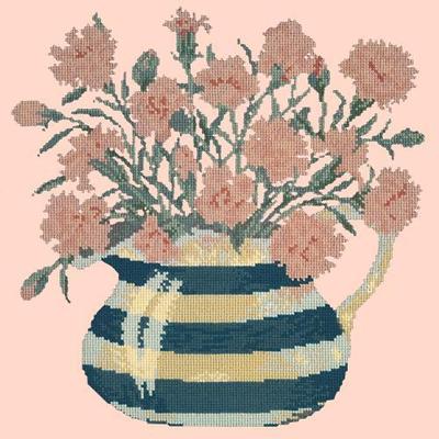 Carnation Jug Needlepoint Kit Kits Elizabeth Bradley Design Salmon Pink 
