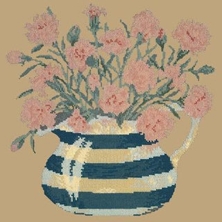 Carnation Jug Needlepoint Kit Kits Elizabeth Bradley Design Sand 
