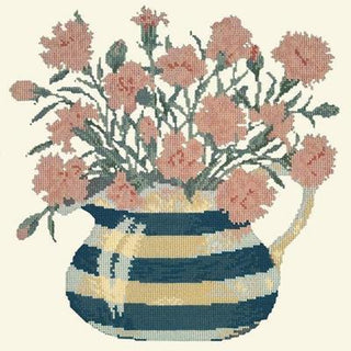 Carnation Jug Needlepoint Kit Kits Elizabeth Bradley Design Winter White 
