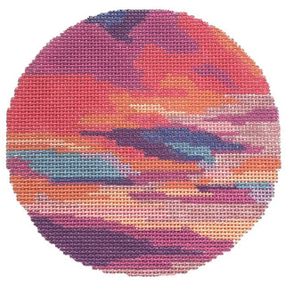 Carolina Cotton Candy Sky Round Painted Canvas Atlantic Blue Canvas 
