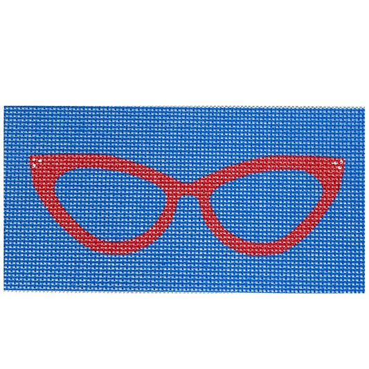 Cat Eye Glasses Blue Red Painted Canvas All About Stitching/The Collection Design 