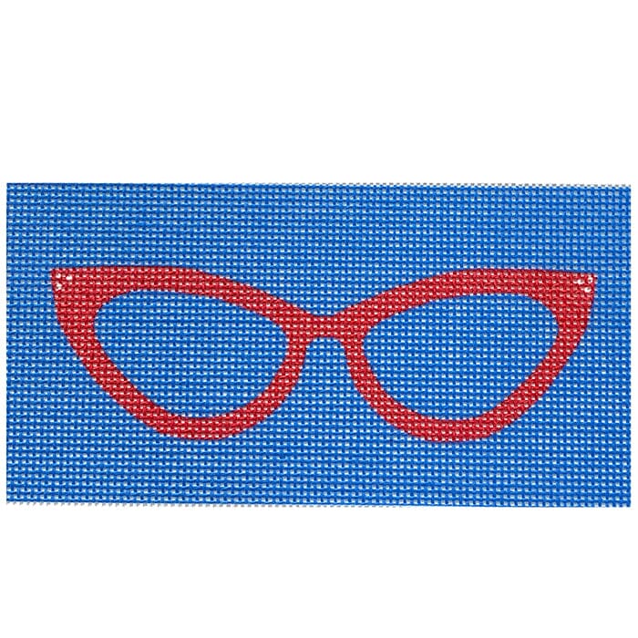 Cat Eye Glasses Blue Red Painted Canvas All About Stitching/The Collection Design  - 1