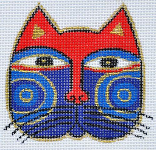 Cat Face Painted Canvas Laurel Burch  - 1