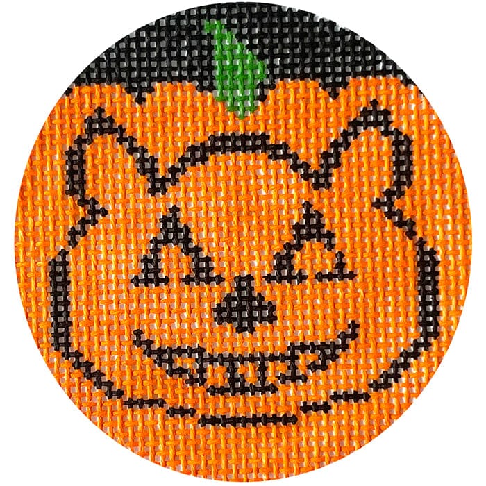 Cat Pumpkinface Painted Canvas NeedleDeeva  - 1