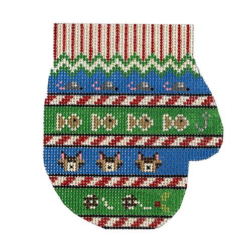 Cat Sampler Mitten Painted Canvas The Meredith Collection  - 1