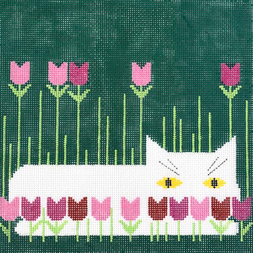 Cat / Spring Eyeglass Case Painted Canvas Charley Harper  - 1