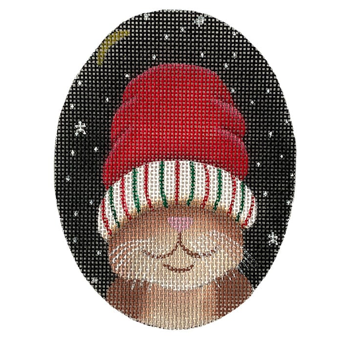 Cat with Big Red Hat Painted Canvas CBK Needlepoint Collections 