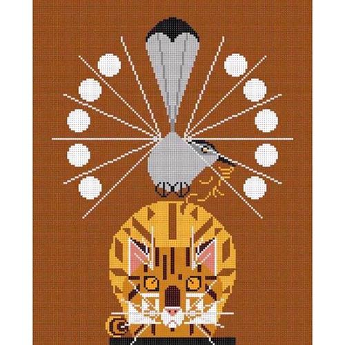 Catnip Painted Canvas Charley Harper 