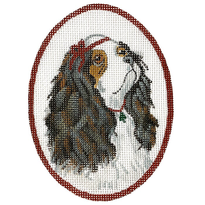 Cav King Charles with Tree Necklace Painted Canvas CBK Needlepoint Collections  - 1