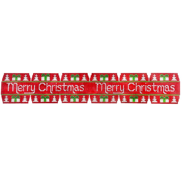 Center Band Merry Christmas Painted Canvas CBK Needlepoint Collections  - 1