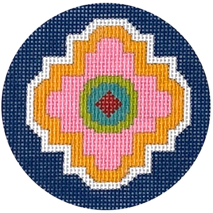 Center Design Round Painted Canvas Colors of Praise  - 1